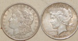 1921 MORGAN AND 1922 SILVER PEACE DOLLAR