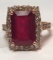 14K ROSE GOLD RUBY & DIAMOND RING