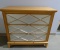 NEW 3 DRAWER WOOD FINISH/SILVER  COMMODE