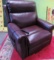 NEW LEATHER CHAIR BURGANDY WITH POWER RECLINER