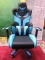 NEW EAGLE DESIGN LEATHER OFFICE CHAIR- BLACK & BLUE
