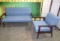 NEW DANISH MODERN BLUE CHAIR & SETTEE