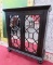 BEAUTIFUL MIRRORED 2 DOORED BLACK COMMODE