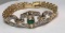 14KT YELLOW GOLD EMERALD & DIA. BRACELET