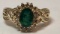 14KT YELLOW GOLD EMERALD & DIA. RING