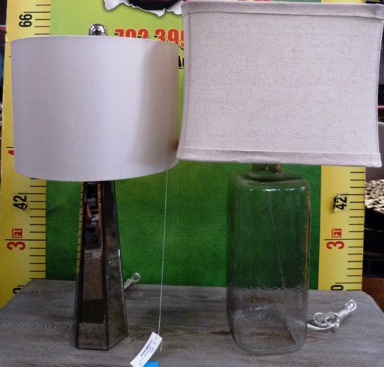 LOT OF 2 NEW GLASS LAMPS - STEIN WORLD