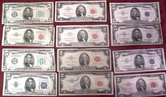 US PAPER CURRENCY COLLECTION $45.00 FACE