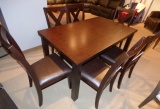 NEW 7PC MOCHA COLOR TABLE & 6 CHAIRS