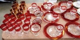 LARGE LOT OF CRANBERRY DISHES