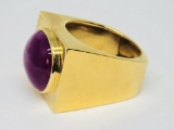 18KT YELLOW GOLD RUBY RING