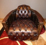 NEW GENUINE LEATHER & COPPER SHEET CHAIR BY ANCORA