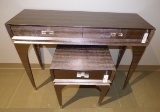 2PC SILVER SOFA & MATCHING END TABLE