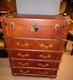 NEW AMAZING GENUINE LEATHER CHEST BY ANCORA