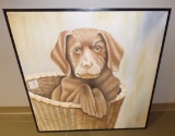 BROWN PUPPY FRAMED WALL ART