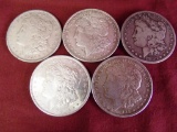 5 MORGAN SILVER DOLLARS