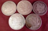 5 MORGAN SILVER DOLLARS