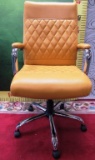 BEAUTIFUL ORANGE LEATHER OFFICE CHAIR