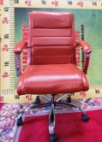 BEAUTIFUL NEW BROWN LEATHER OFFICE CHAIR