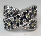 14KT WHITE GOLD MULTI COLOR DIA. RING