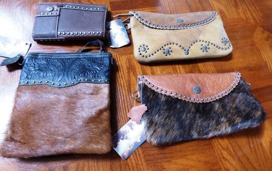 LOT OF 4 MONTANA WEST DESIGNER PURSES