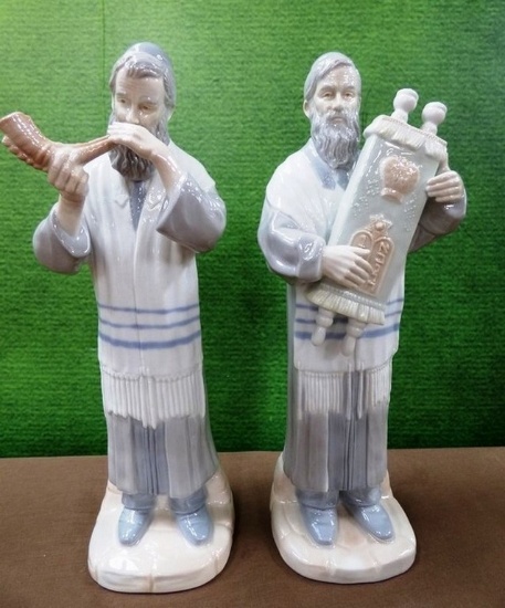 PAIR OF 12" PORCELAIN FIGURINES FROM ASIA