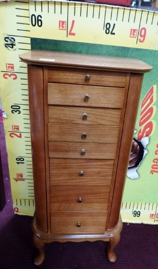 OAK JEWELRY ARMOIRE