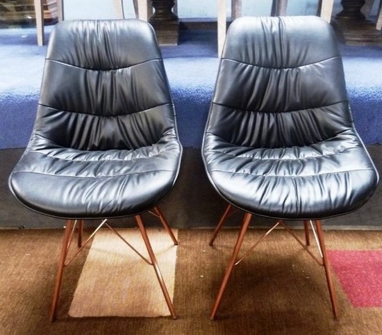 PAIR OF NEW MATCHING BLACK SIDE CHAIRS