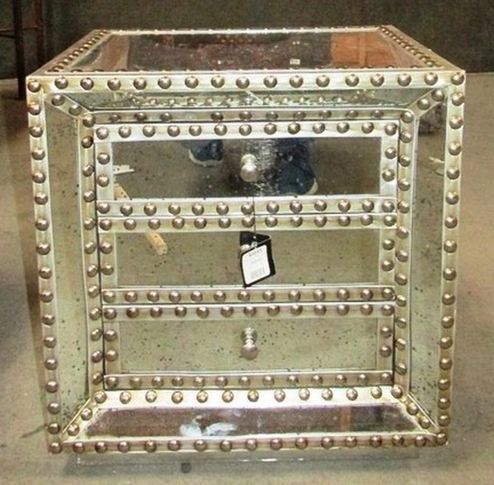 MIRRORED 3 DRAWER NIGHTSTAND BY THREE HANDS CORP