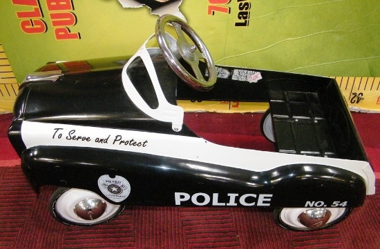 vintage police pedal car