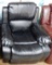 NIB BOX SMOOTH BLACK LEATHER RECLINER