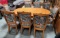 SOLID OAK TABLE & 8 CHAIRS