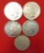 LOT OF 5 PEACE SILVER DOLLARS