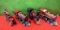 LOT OF 3 CAST IRON TRAINS & (1) FIRETRUCK