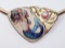 18KT YELLOW GOLD MERMAID ENAMEL PEARL PENDANT