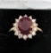 10KT YELLOW GOLD RUBY AND DIAMOND RING