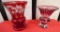 LOT OF TWO RUBY RED VASES