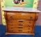 WHITE MARBLE TOP CHEST OF DRAWERS