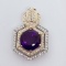 14KT TWOTONE AMETHYST DIAMOND PENDANT