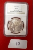 MS 63 1881 GRADED SILVER MORGAN