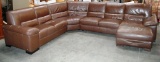 BROWN SECTIONAL W/ CHAISE BY ITALSOFA