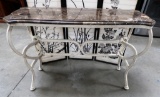 IRON BASE MARBLE TOP CUSTOM MADE SOFA TABLE