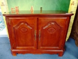 2 DOORED CHERRY WOOD CABINET