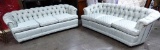 LOT OF TWO MATCHING TUFTED COUCHES