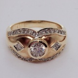 18KT YELLOW GOLD DIAMOND RING