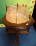 LIGHTED GLOBE ON NICE WALNUT STAND