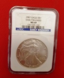 2007 MS69 SILVER EAGLE GRADED COIN