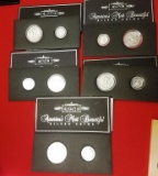 LOT OF 5 SILVER COIN SETS (2 COINS PER SET)