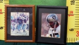 2 SIGNED NFL RAIDERS FRAMED PICTURES