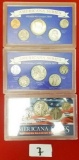 LOT OF THREE SILVER COIN SETS - AMERICANA SERIES