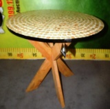 NEW IVORY COLOR ROUND END TABLE (171.00)